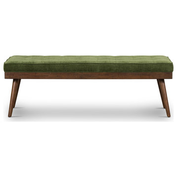 Poly and Bark Luca Fabric Bench, Distressed Green Velvet
