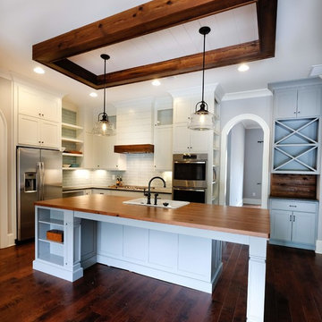 Stained Reclaimed Heart Pine Wood Countertops