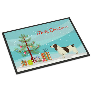 English Springer Spaniel Christmas Tree Indoor/Outdoor Mat 18x27 Doormats