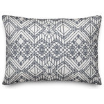 DDCG - Macrome Pattern Blue Spun Poly Pillow, 14"x20" - This polyester pillow features a blue macrome design to help you add a stunning accent piece to  your home. The durable fabric of this item ensures it lasts a long time in your home.  The result is a quality crafted product that makes for a stylish addition to your home. Made to order.