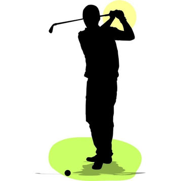 Golfer Golf Course 18 Holes Decal, 8x20"