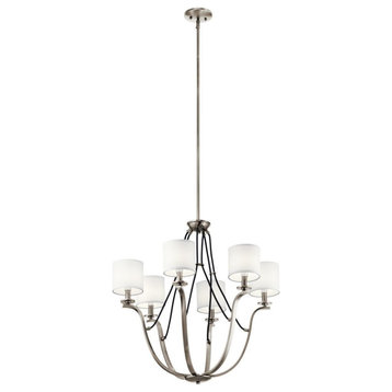 Transitional Six Light Chandelier in Classic Pewter Finish - Chandelier
