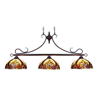 CHLOE Lighting CH38632AV47-IL3 ADIA Victorian Dark Bronze 3 Light Island Pendant - Victorian ...