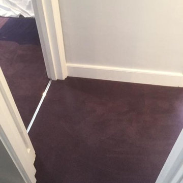 Installing Purple Carpet to Stairs in Private Residence