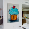"Blue Cupcake" Painting Print on Canvas by Tori Campisi