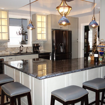 Transitional kitchen in grey oak