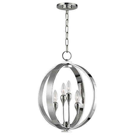 Dresden, 4 Light, Chandelier, Polished Nickel Finish