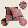Melinda Washed Linen Vintage Floral Medallion Comforter Set, 3 PC, Super King
