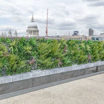 Rooftop Hedges with Faux Green Plants