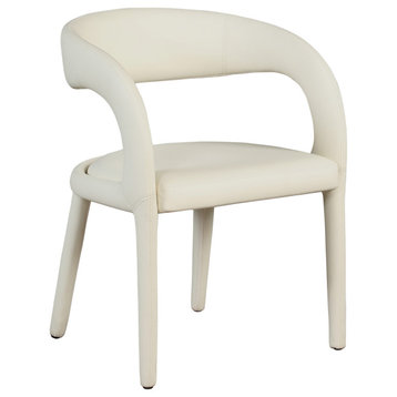 Sylvester Vegan Leather Upholstered Dining Chair, Cream