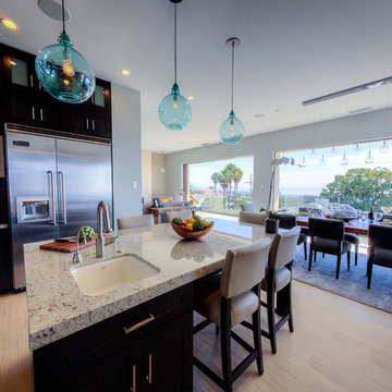 Green Kitchen with Beach Views