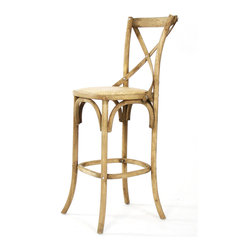 Parisienne FC035 Natural Oak Cafe Bar Stool - Bar Stools And Counter Stools