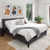 CorLiving Electric Adjustable Metal King Bed Frame Upholstered in Gray & Black
