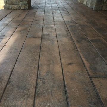 Faux Wood Concrete Patio