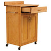 Pemberly Row Kitchen Cart in Natural Birch