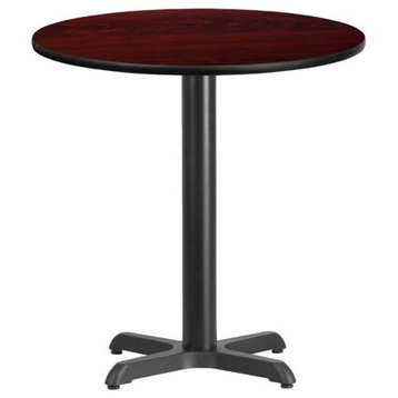 Bowery Hill 24" Round Restaurant Dining Table in Black Mahogany