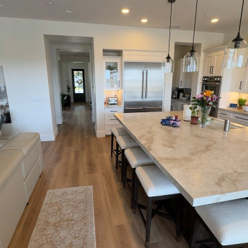 Transitional Two-Tone Kitchen with Expansive Island