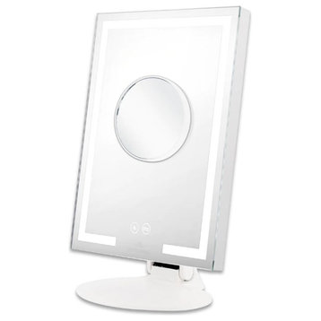 Lumiere Tabletop LED Makeup Mirror With Bluetooth Speaker, Led Striplight