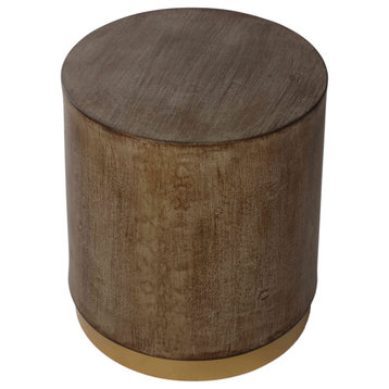 Cortesi Home Tunbridge Round Wooden Ottoman