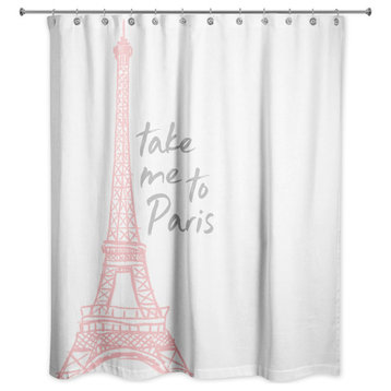 Take Me To Paris 71x74 Shower Curtain