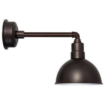 Blackspot LED Barn Light With Metropolitan Arm, Mahogany, 8"
