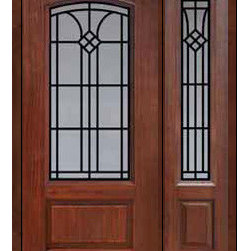 Prehung Sidelight Door 80 Fiberglass Cantania Arch Lite GBG Glass - Front Doors