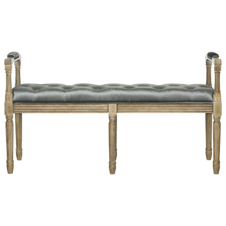 Raiden Velvet Rustic Oak Bench