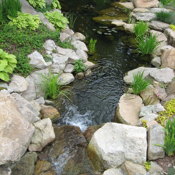 Waterfall and garden pond