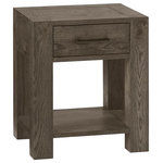 Bentley Designs - Turin Dark Oak Lamp Table With Drawer - Turin Dark Oak Lamp Table with Drawer will add an indulgently warm feel to any room. With rustic oak veneers set in solid American oak frames in a rich dark oiled finish Turin dining naturally embodies a casual and contemporary aesthetic.