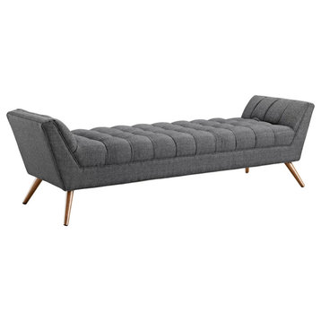 Penny Gray Upholstered Fabric Bench