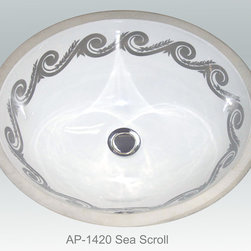 Hand Painted Undermounts by Atlantis Porcelain - Bathroom Sinks