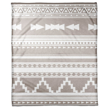 Beige Southwestern Style Pattern 60x80 Coral Fleece Blanket