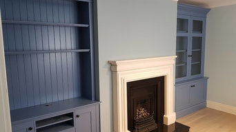 One display cabinet and one tv unit. Finished in Viking blue