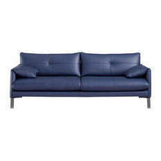 baby blue leather sofa