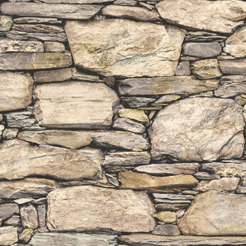 Hadrian Stone Wall Peel and Stick Wallpaper, Bolt