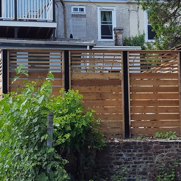 Horizontal Red Cedar Fence on Black