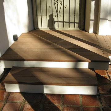 Front porch landing incorporates steps