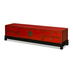 50 Most Por Asian Entertainment Centers And Tv Stands For 2019 Elmwood Chinese Village Kang Media Cabinet Distressed Red