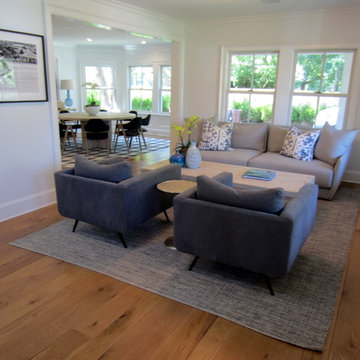 AMAGANSETT: WIDE PLANK CHARACTER WHITE OAK INSTALLED/FINISHED W BONA TRAFFIC HD