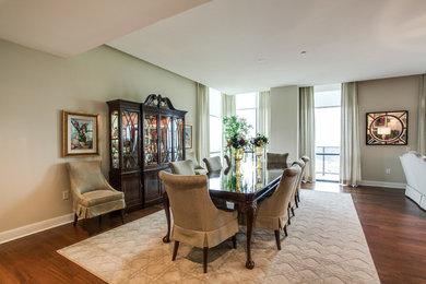 Transitional dining room photo in Dallas