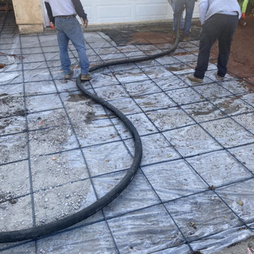 Driveway with stamp concrete