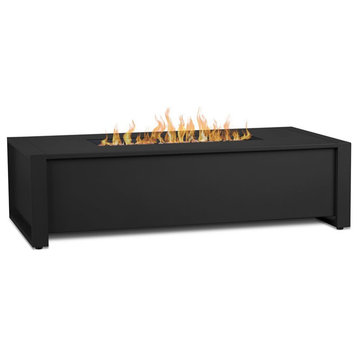 Real Flame Keenan 52" x 26" Aluminum Propane Fire Table in Black