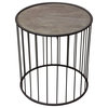 Gibson 22" Round End Table with Grey Oak Finished Top and Metal Base