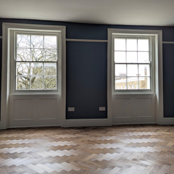 Antique Oak Herringbone Parquet in Georgian Mansion Apartment | Canonbury N1
