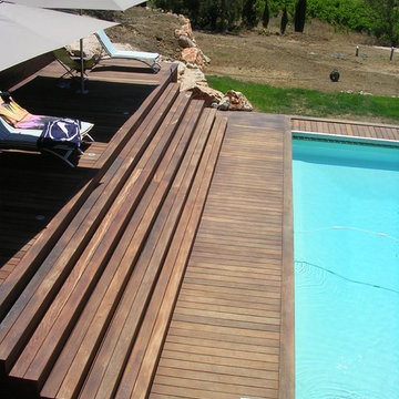Platelages de piscines en bois exotique