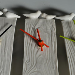 porcelain faux bois wall clock - Wall Clocks