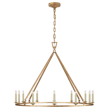 Darlana Large Single Ring Chandelier in Gilded Iron