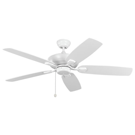 52-Inch 5 Blade Ceiling Fan In Aged Pewter Light Grey Weathered Oak Blade