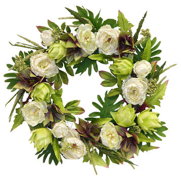 28" Peony/Artichoke Wreath