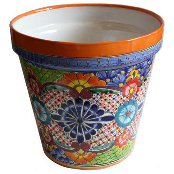 Small Multicolor Talavera Ceramic Pot
